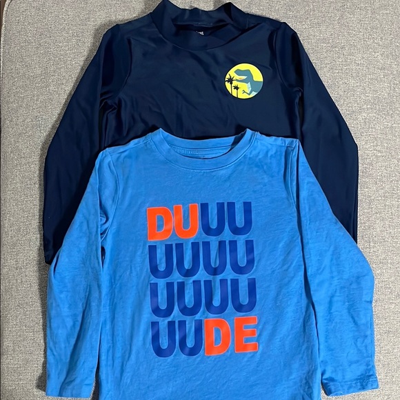 Cat & Jack Other - Kids Blue and Navy Graphic Long Sleeve Shirts - Bundle of 2